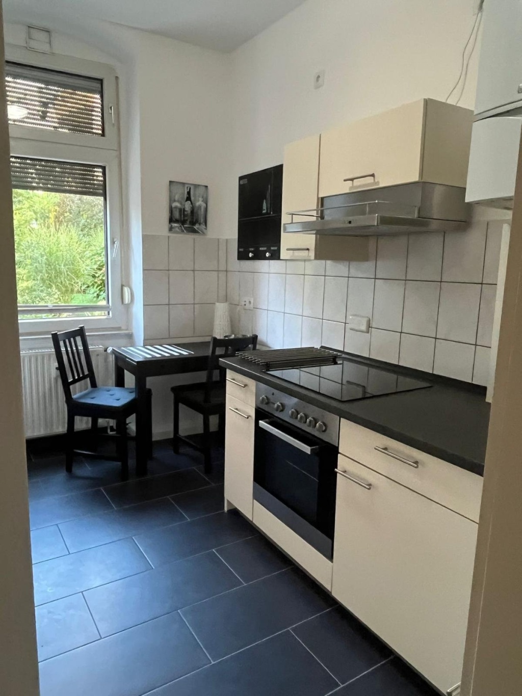 WG-Zimmer Südstadt Frankfurter Straße 110 und 159 - Wohnung 2 - Gemeinschaftswohnküche mit Essplatz und EBK-Zeile