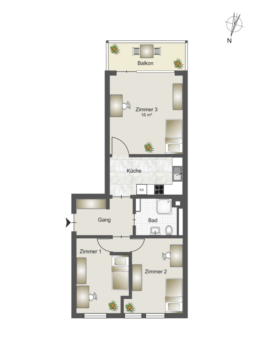WG-Zimmer Aubing-Süd Neideckstraße 30 - Grundriss