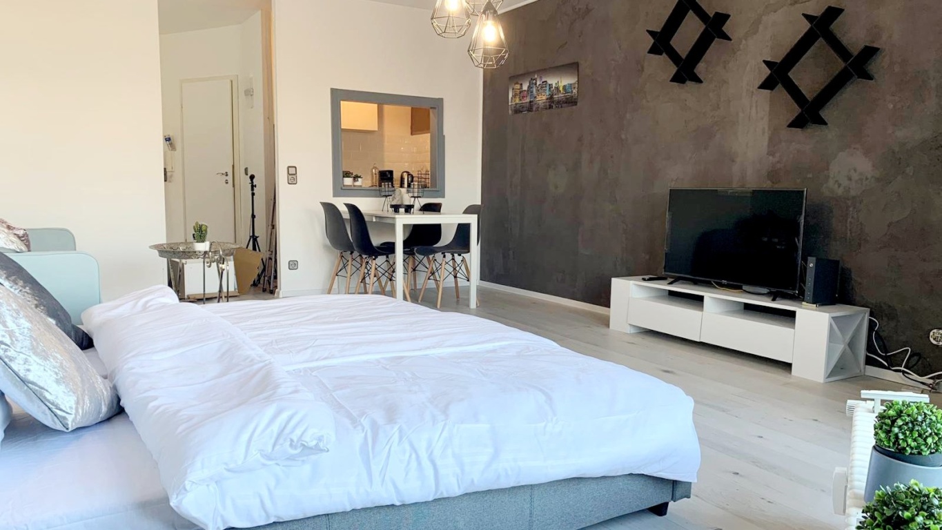 🏢 Skyline-Blick & Neckarwiese: Modernes Business-Studio für Professionals | Waschmaschine 🧺 + Parken 🚗 | All-Inclusive – 68161 Mannheim Neckarstadt – Vorschaubild 3
