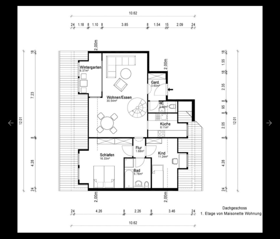Helle & komplett möblierte Maisonette-Wohnung – Zentrale Toplage (01.03.2026 bis 01.09.2026) – Gartenstraße, 74076 Heilbronn Heilbronn – Vorschaubild 15