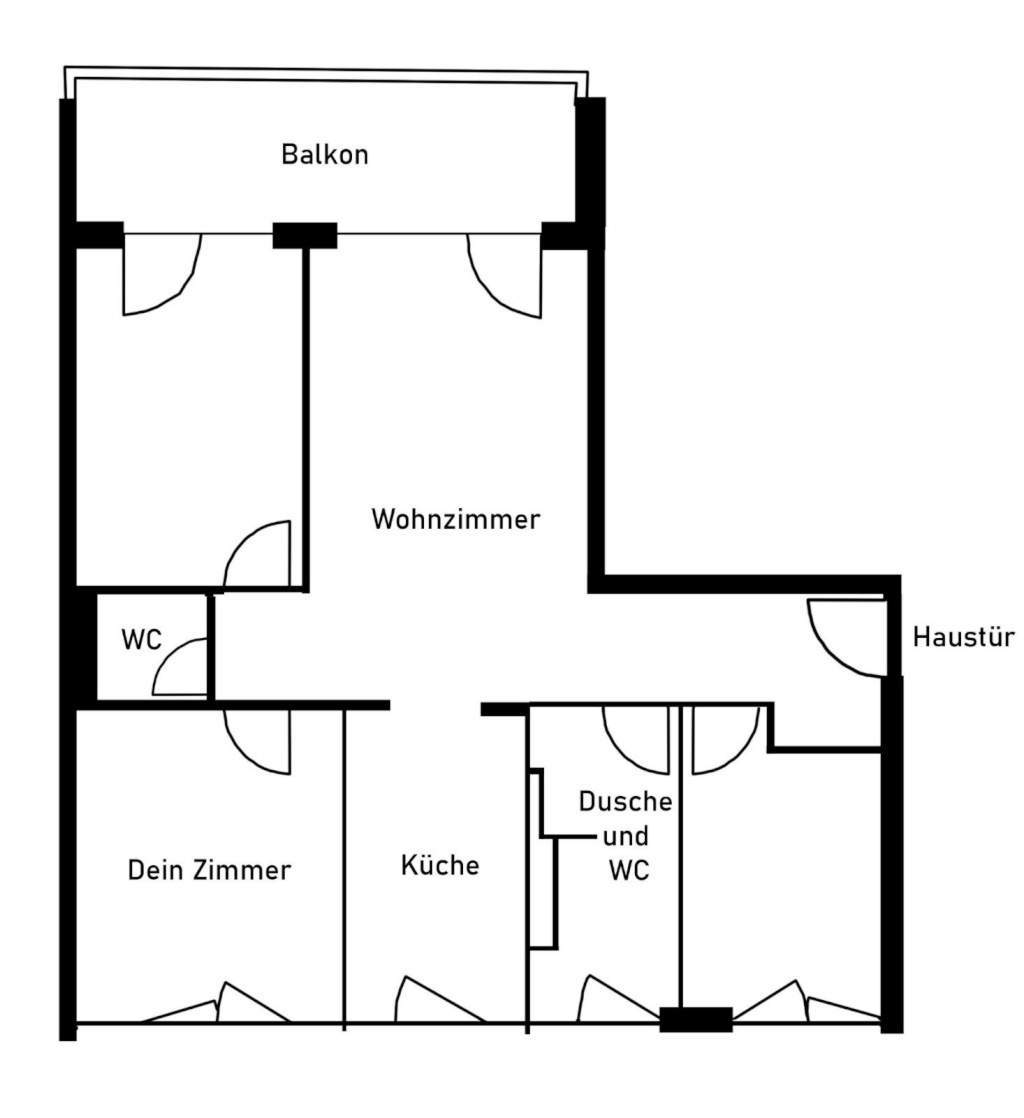 Habitación en WG Vaihingen Meluner Str. - Grundriss