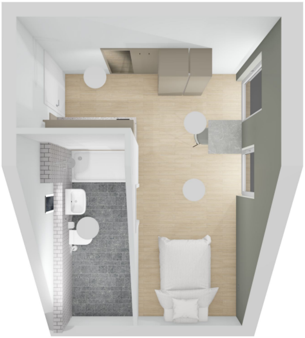 1-Zimmer-Wohnung Aubing-Lochhausen-Langwied Hoheneckstraße 87 - Übersicht von oben