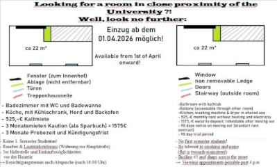 Wg-Zimmer in Uninähe