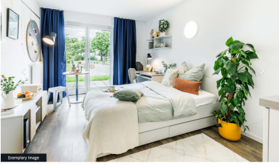 Anzeigenbild: Modern & furnished studio near Darmstadt hbf (at The Fizz) - Long-term contract possible