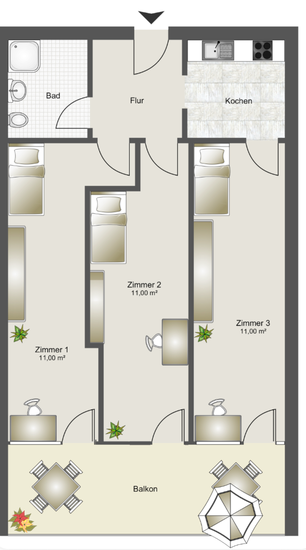 Flatshare Milbertshofen-Am Hart Helene-Mayer-Ring 14 - Grundriss