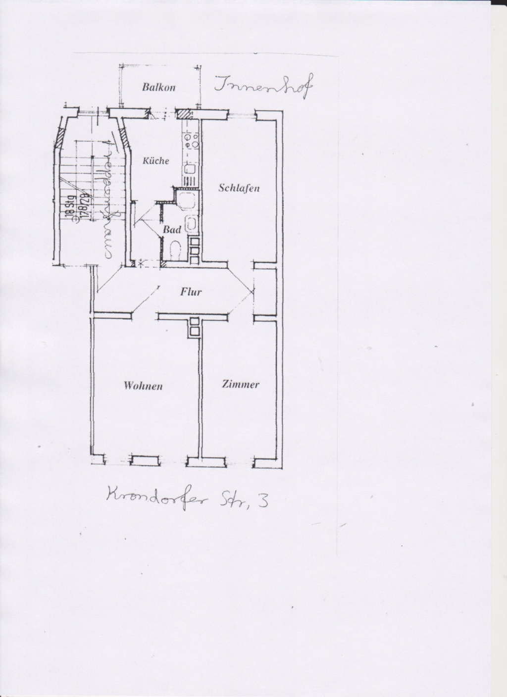 3 Raum Wohnung mit Balkon Hochparterre – Krondorfer Straße 3, 6112 Halle (Saale) – Vorschaubild 9