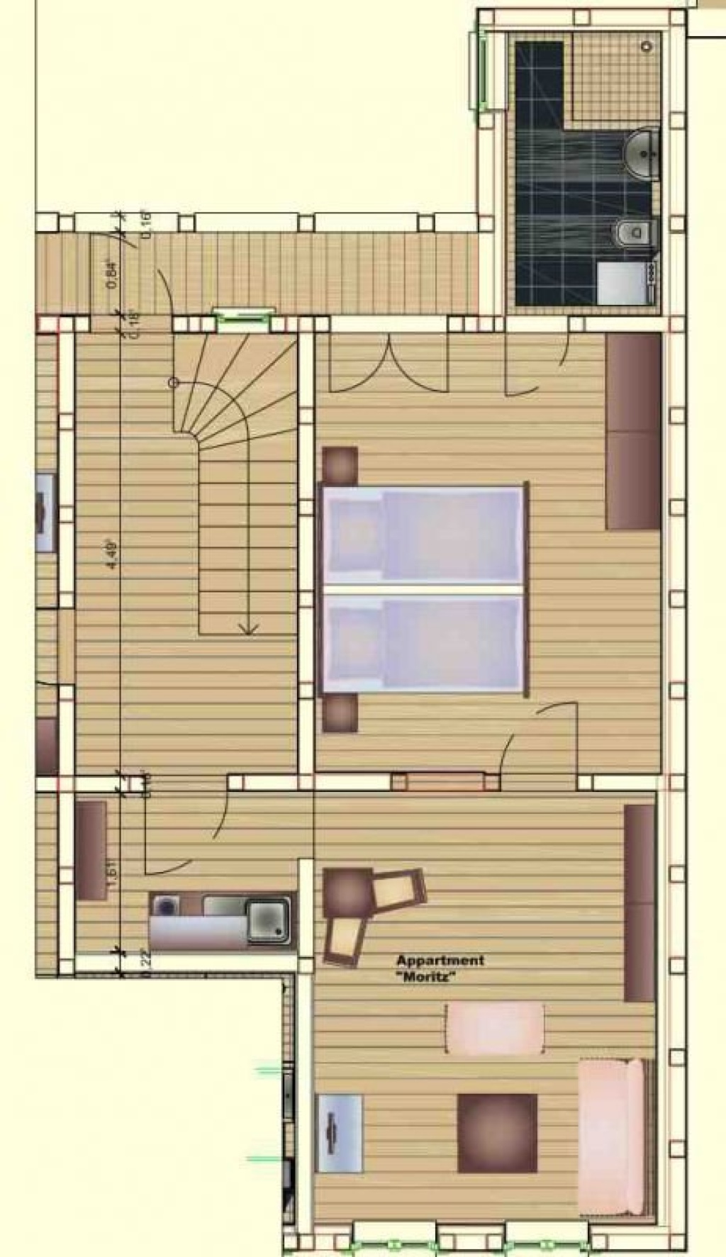 Möblierte 2-R-Wohnung in der Altstadt, komplett eingerichtet Pauschalmiete incl. aller Nebenkosten – Moritzstr., 99084 Erfurt Erfurt-Altstadt – Vorschaubild 8