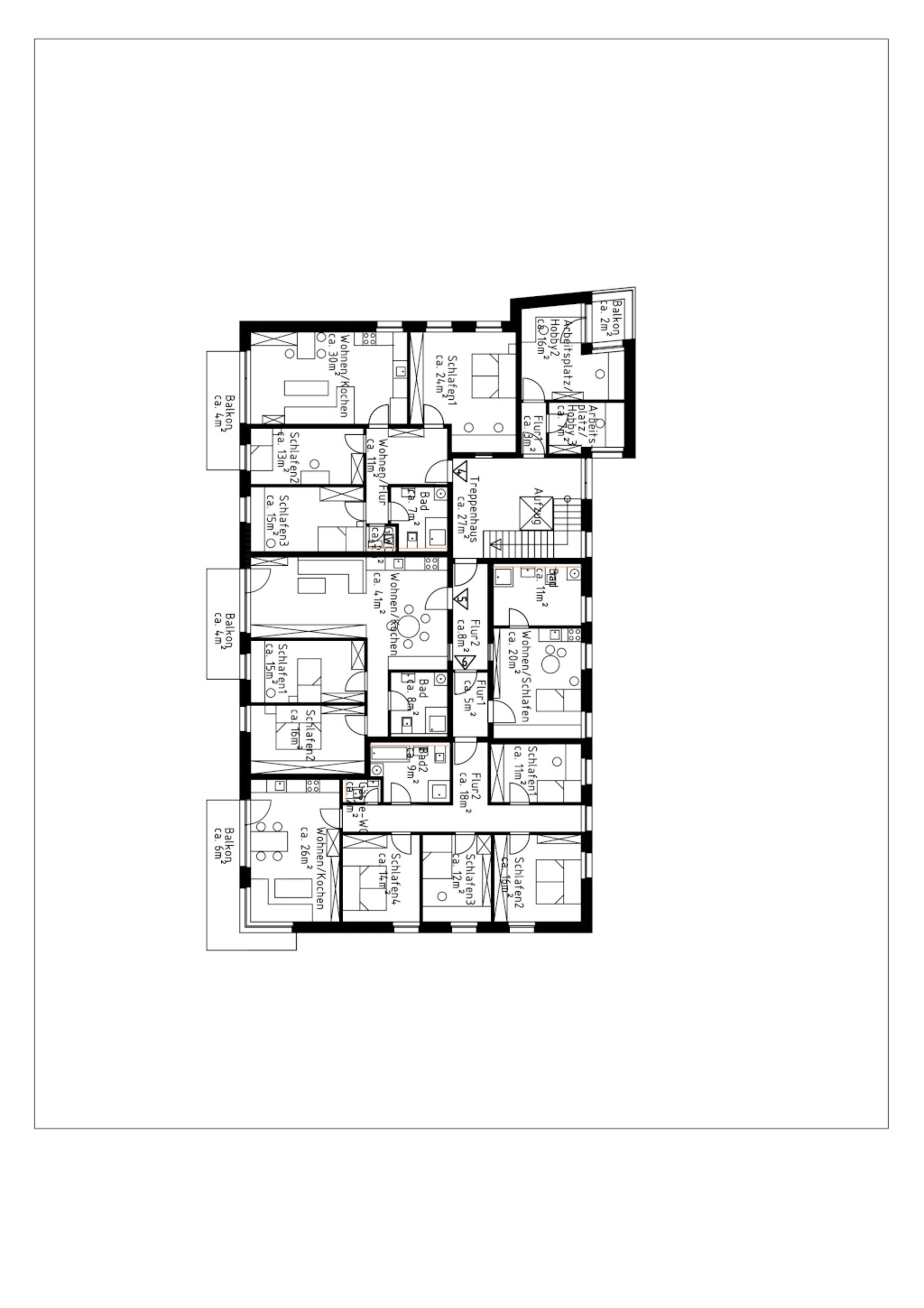 Großzügige DG Wohnung, 147 m2, für Familie, Wohngruppe oder WG in Projekt des gemeinschaftlichen Wohnens – 48161 Münster Gievenbeck – Vorschaubild 4