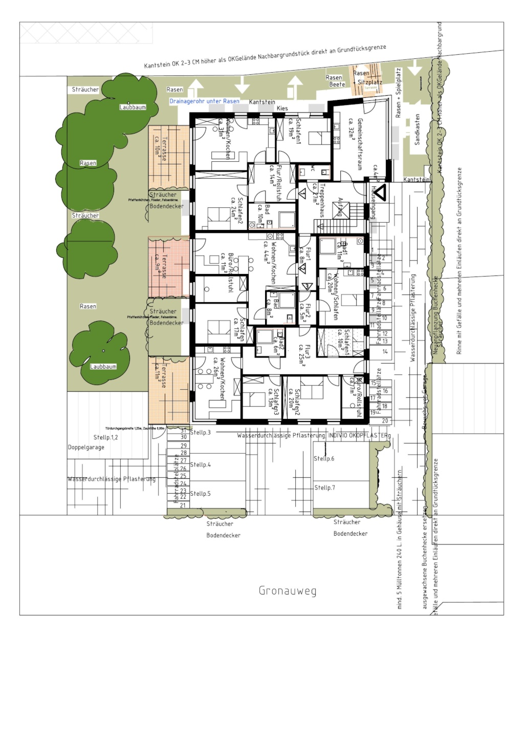 Großzügige DG Wohnung, 147 m2, für Familie, Wohngruppe oder WG in Projekt des gemeinschaftlichen Wohnens – 48161 Münster Gievenbeck – Vorschaubild 3