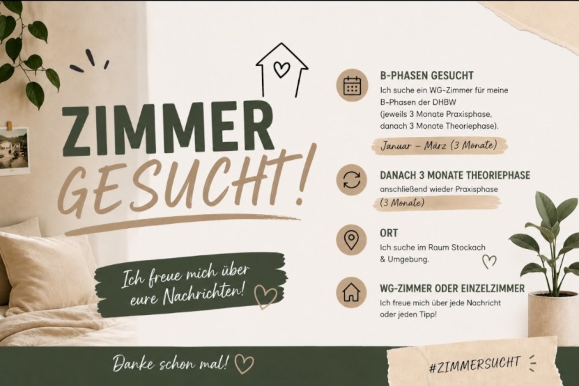 Anzeigenbild: wg zimmer für eine duale Studentin gesucht (B-Phase)