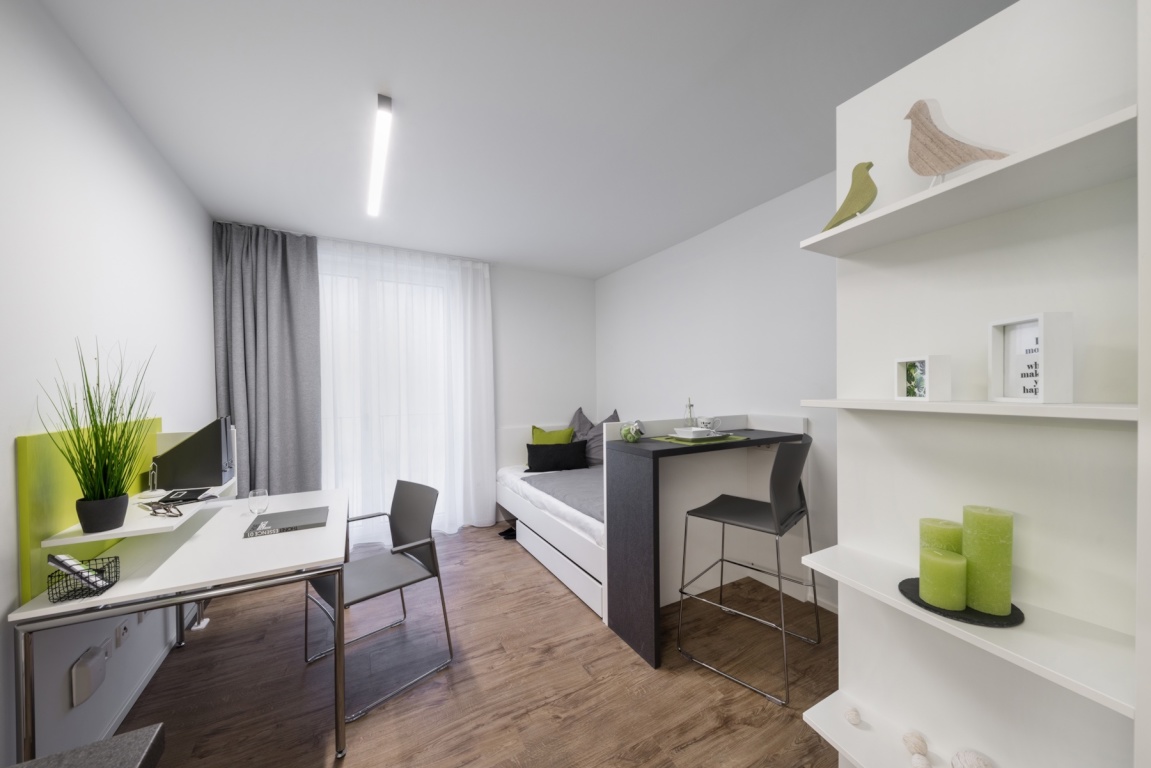 Würzburg | 1-Room Apartment in Student Residence 522 Apartunities - Modernes 1-Zimmer Apartment im 522 zur Nachmiete