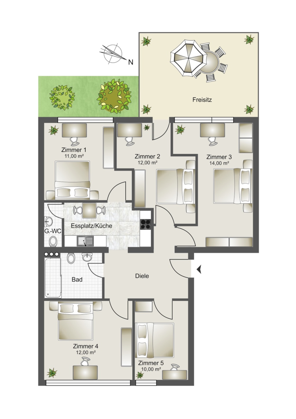 WG-Zimmer Obergiesing-Fasangarten Balanstraße 288 - Grundriss