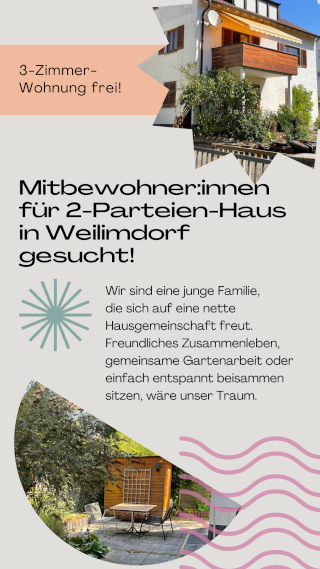 Mitbewohner:innen für 2-Parteien-Haus gesucht!