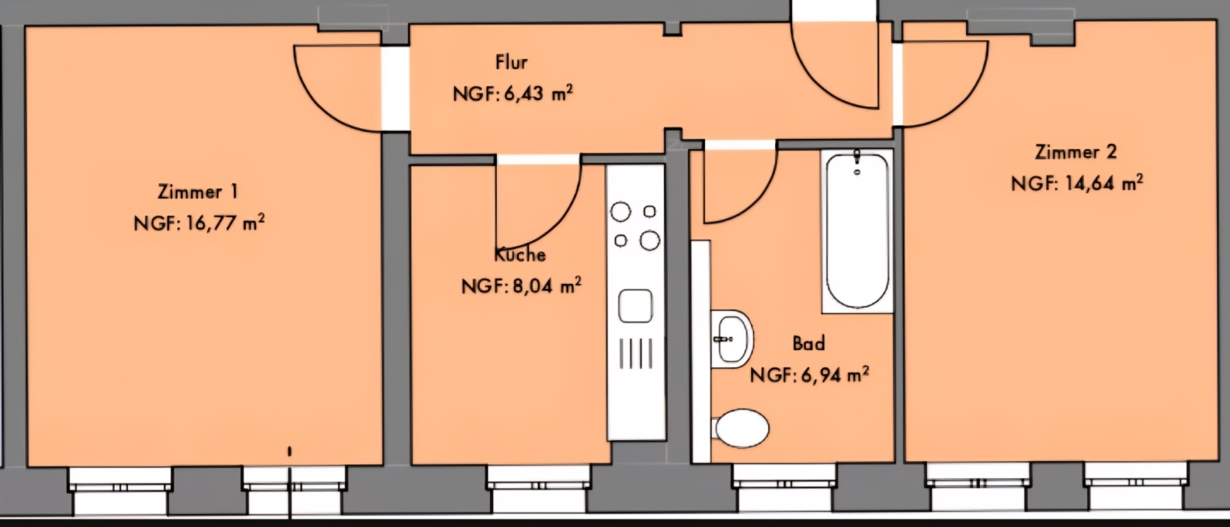 Flatshare Sudenburg Helmstedter Strasse 61 - Gesamtwohnfläche