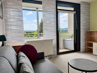 Imagen del anuncio: Möblierte 1-Zimmer-Wohnung mit Balkon, Einbauküche und Weitblick – eigene Wohnung