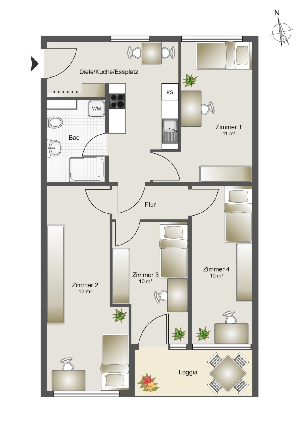 WG-Zimmer Sendling-Westpark Fernpaßstraße 32a - floor plan