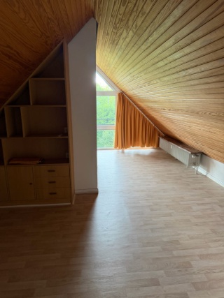 Anzeigenbild: 35qm Dreifachzimmer in 4er WG mit Ausblick zum Garten! Dachgeschoss! Eigenes WC! WG Neugründung! Direkt gegenüber von Mercedes-Benz! Ruhige Laage! Auch an Päärchen oder Mehrpersonenzimmern!