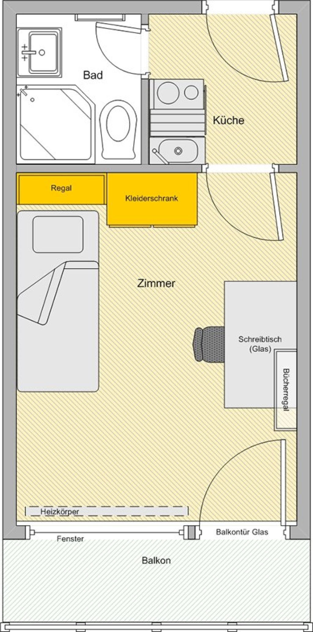 Privates 1-Zimmer-Apartment (eigenes Bad & Küche) nahe Uni Konstanz! – Ralf-Dahrendorf-Straße 37, 78464 Konstanz Konstanz – Vorschaubild 6