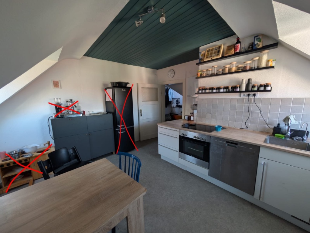84qm Dachgeschosswohnung, Teilmöbliert zur Untermiete für 2Semester – 97072 Würzburg Sanderau – Vorschaubild 2