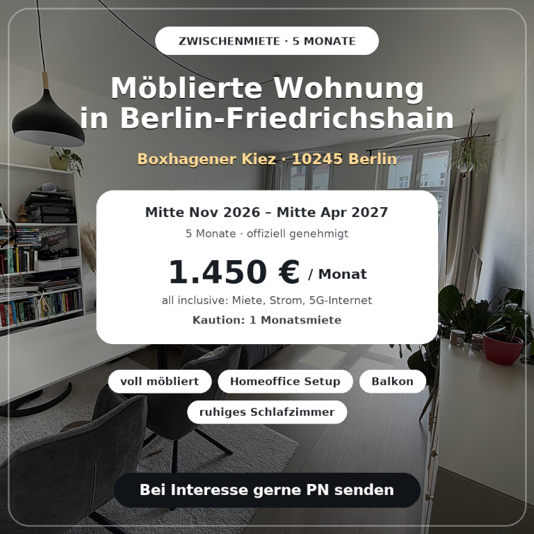 Zwischenmiete - Möblierte Wohnung am Boxhagener Platz - Nov. 26 bis Apr. 27 – Simon-Dach-Straße, 10245 Berlin Friedrichshain – Vorschaubild 18