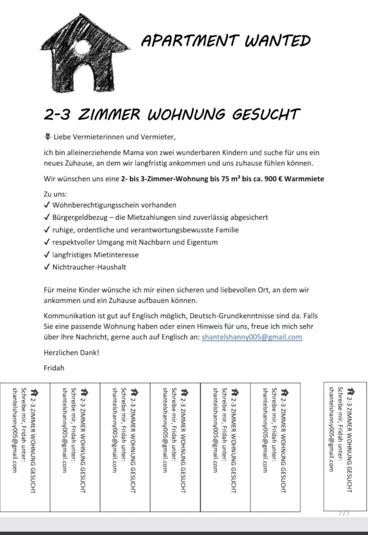 Anzeigenbild: 2.5-3 Zimmer Wohnung gesucht