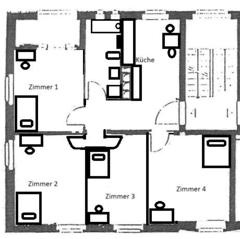 Habitación en WG Wilhelmstadt Konkordiastraße 1 - Grundriss