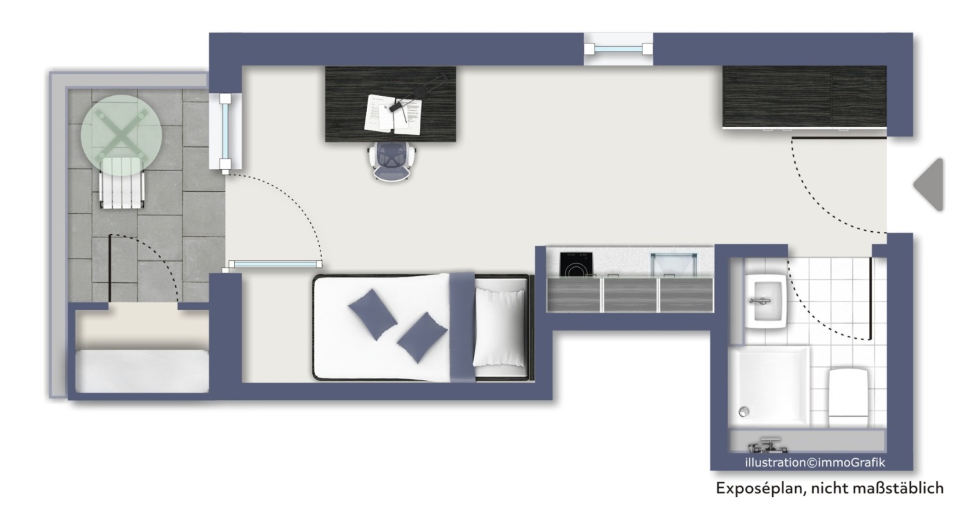 1-Zimmer Studio Apartment | Near Uni | Balcony & Gym – Meerwiesertalweg 6a, 66123 Saarbrücken St. Johann – Vorschaubild 5