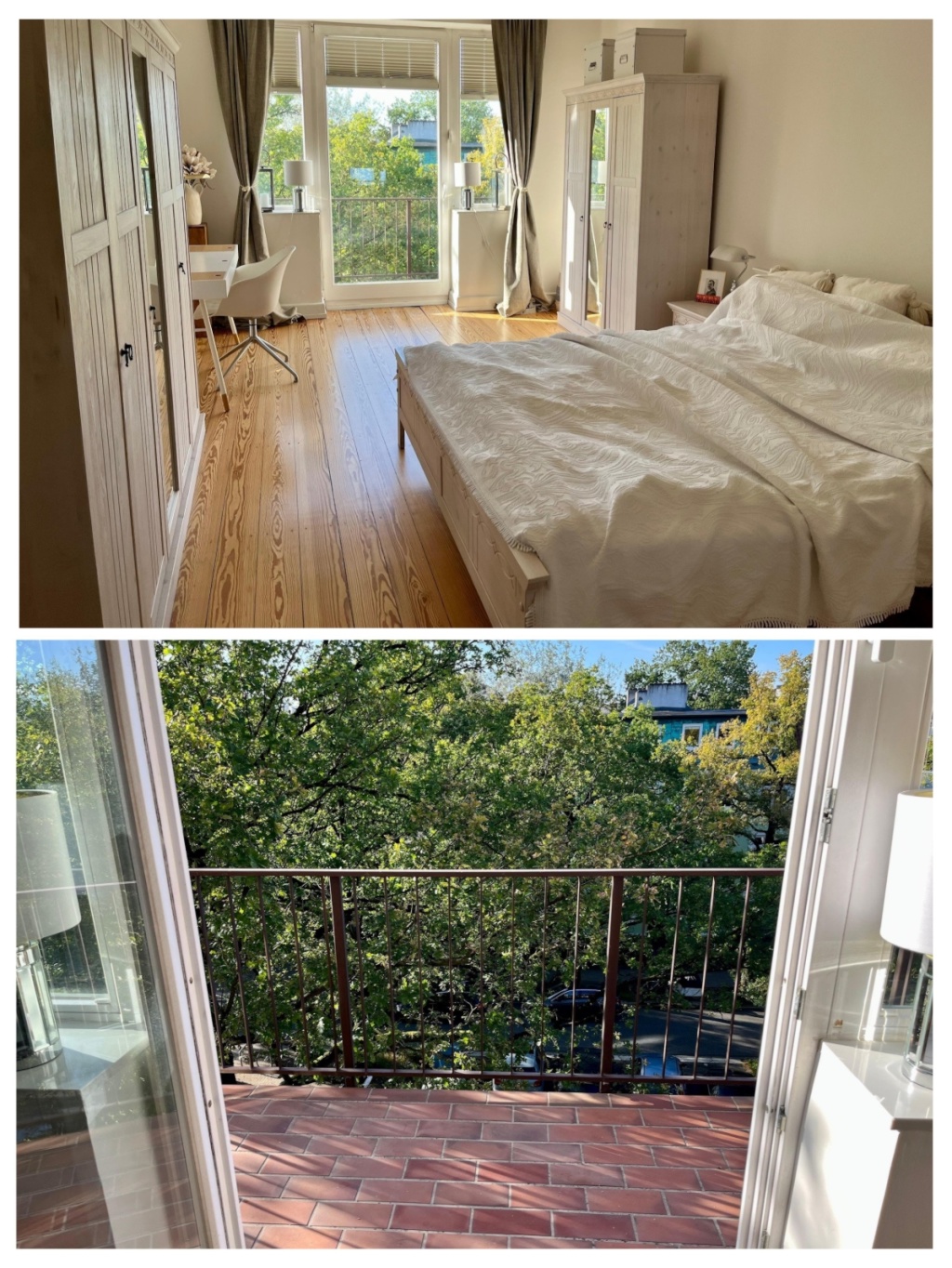 Apartamento Winterhude Borgweg - Schlafzimmer mit Balkon