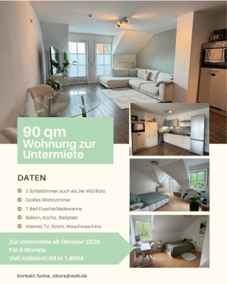 Imagen del anuncio: Möblierte 3-Zimmer Wohnung zur Untermiete