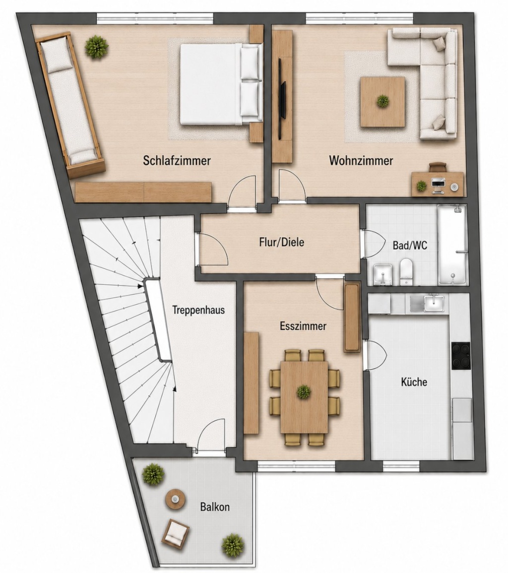 Vollmöblierte 2-Zimmer-Wohnung in Mainz – All Inclusive – Bretzenheimer Str., 55128 Mainz Bretzenheim – Vorschaubild 13