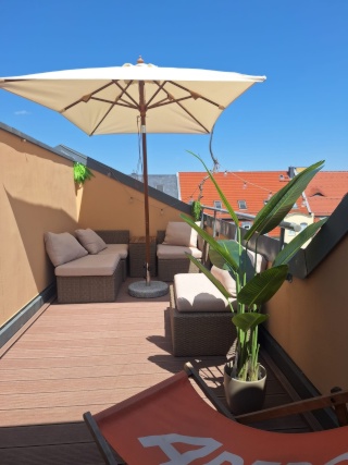 Wunderschöne Maisonettewohnung mit Dachterrasse in Leipziger Südvorstadt möbliert inklusive Strom und Internet Zwischenmiete