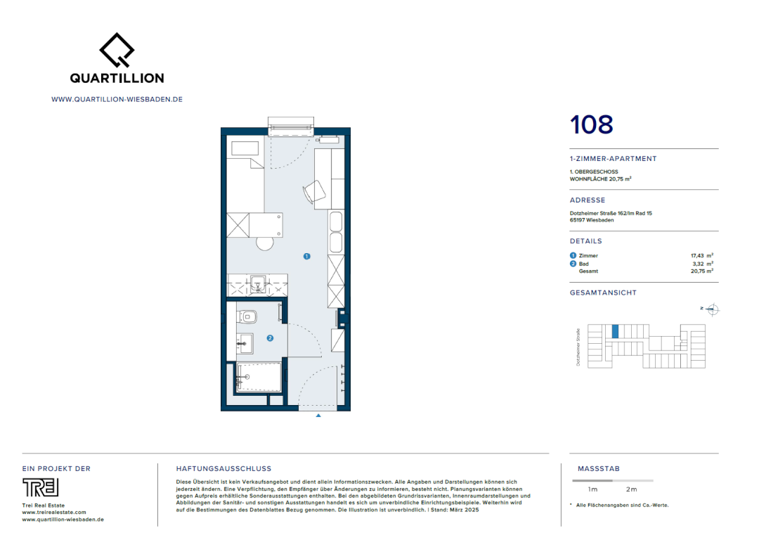 1 Monat mietrfrei! Modern Living im Quartillion Wiesbaden – möbliertes Studentenapartment – Im Rad 15, 65197 Wiesbaden Biebrich – Vorschaubild 6