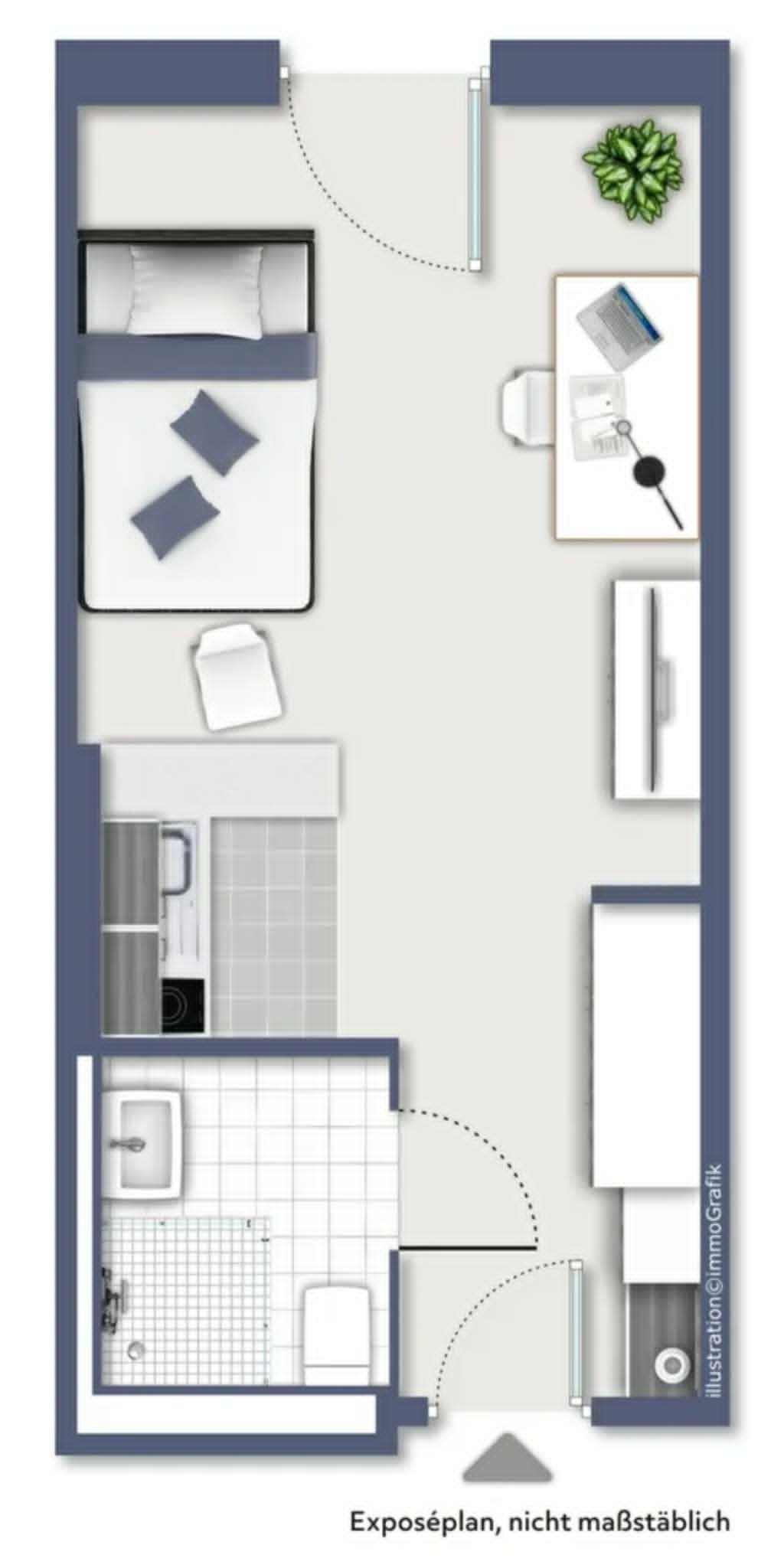 Zentrales Studio-Apartment in der Nähe des Bonner Hauptbahnhofs. – QUANTTİUSSTRAßE 30, 53115 Bonn BONN – Vorschaubild 4