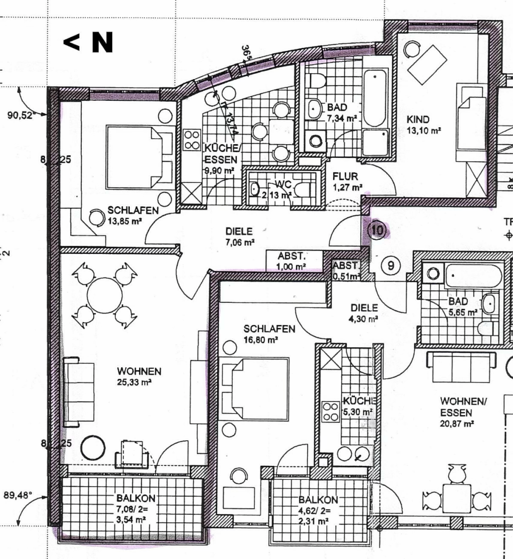Flat Sendling Bruder 9 - Grundriss