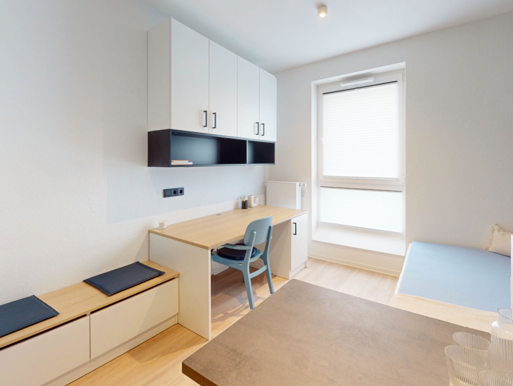 1 Monat mietfrei! Smartes 1-Zimmer-Apartment für Studierende im Quartillion Wiesbaden – Im Rad 15, 65197 Wiesbaden Biebrich – Vorschaubild 6
