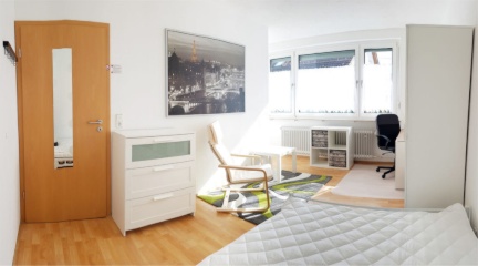 Ad image: Fully Furnished room with Balcony in 3er WG ideal for students is available in 3-person shared apartment.  The room has its own balcony and everything that you need to move in as a student in a prime location with connection to city and university