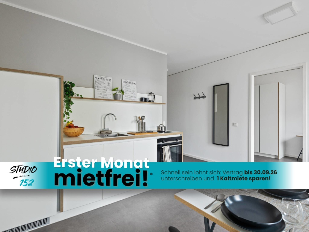 STUDENTS ONLY: Studio 152 - modernes Zimmer in einer 2er-WG mit EBK, ALL-IN-MIETE, UVM. im Wiesbadener Rheingauviertel