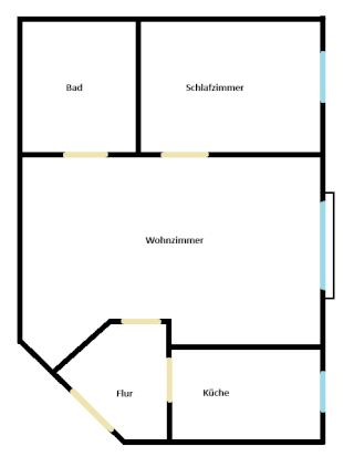Anzeigenbild: Helle 2-Zimmer-Wohnung in Gera-Leumnitz