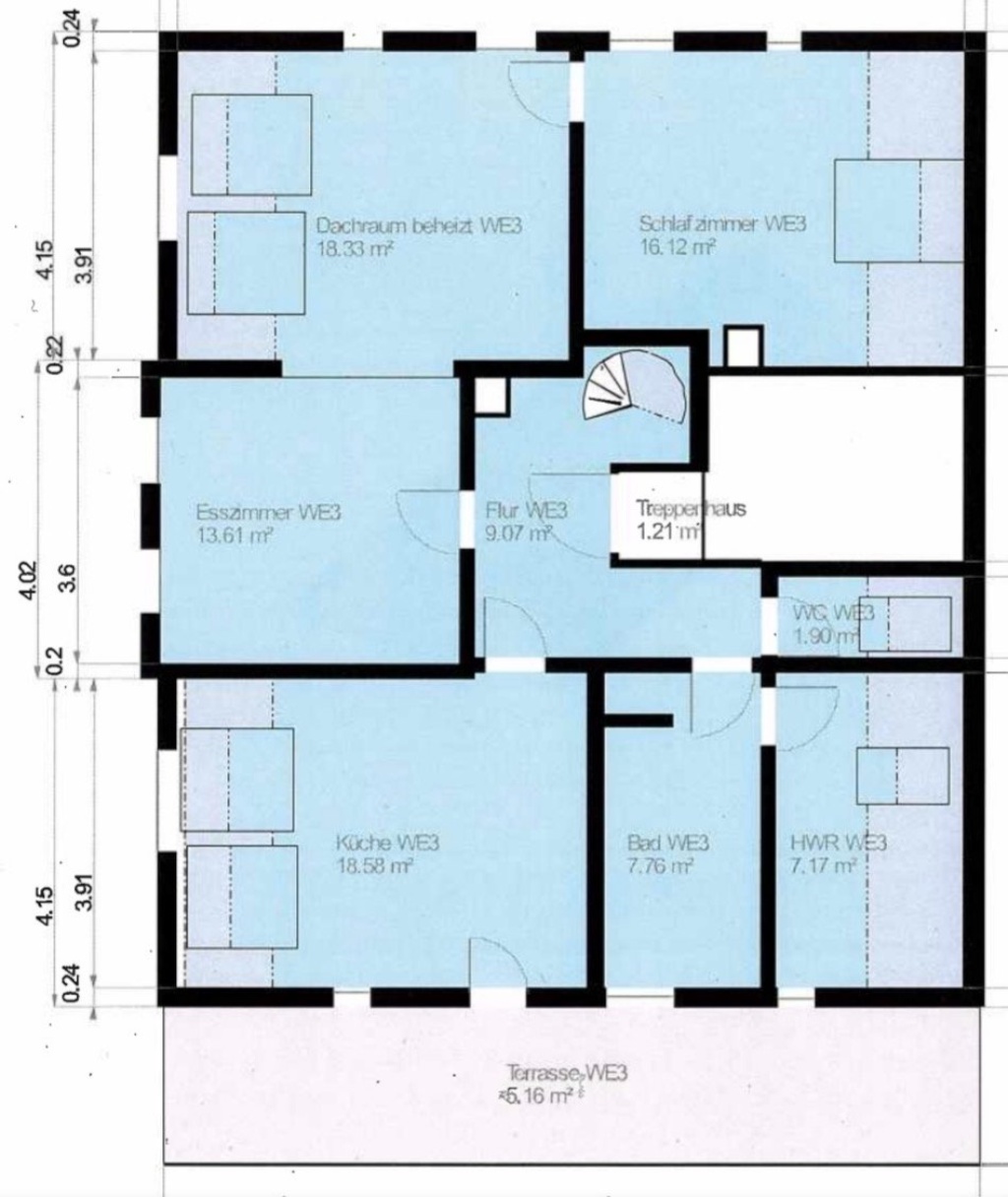 Schöne Dachgeschosswohnung in bester Lage mit tollem Balkon befristet zu vermieten – Gartenstraße, 72074 Tübingen Innenstadt – Vorschaubild 11