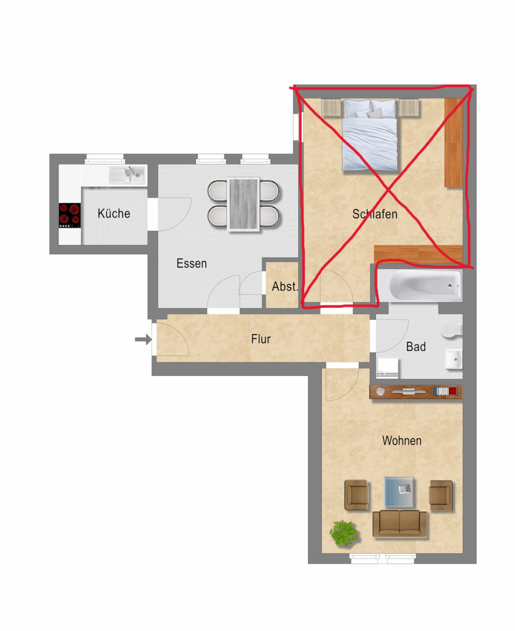 2-Zimmerwohnung Schellheimerplatz – Schellheimerplatz 1, 39108 Magdeburg Stadtfeld Ost – Vorschaubild 2