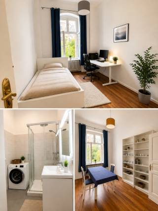 Ruhige, möblierte 2-Zimmer-Altbauwohnung in Wilmersdorf in Hinterhoflage, 1 Min. zur U-Bahn (U7) — photo 1