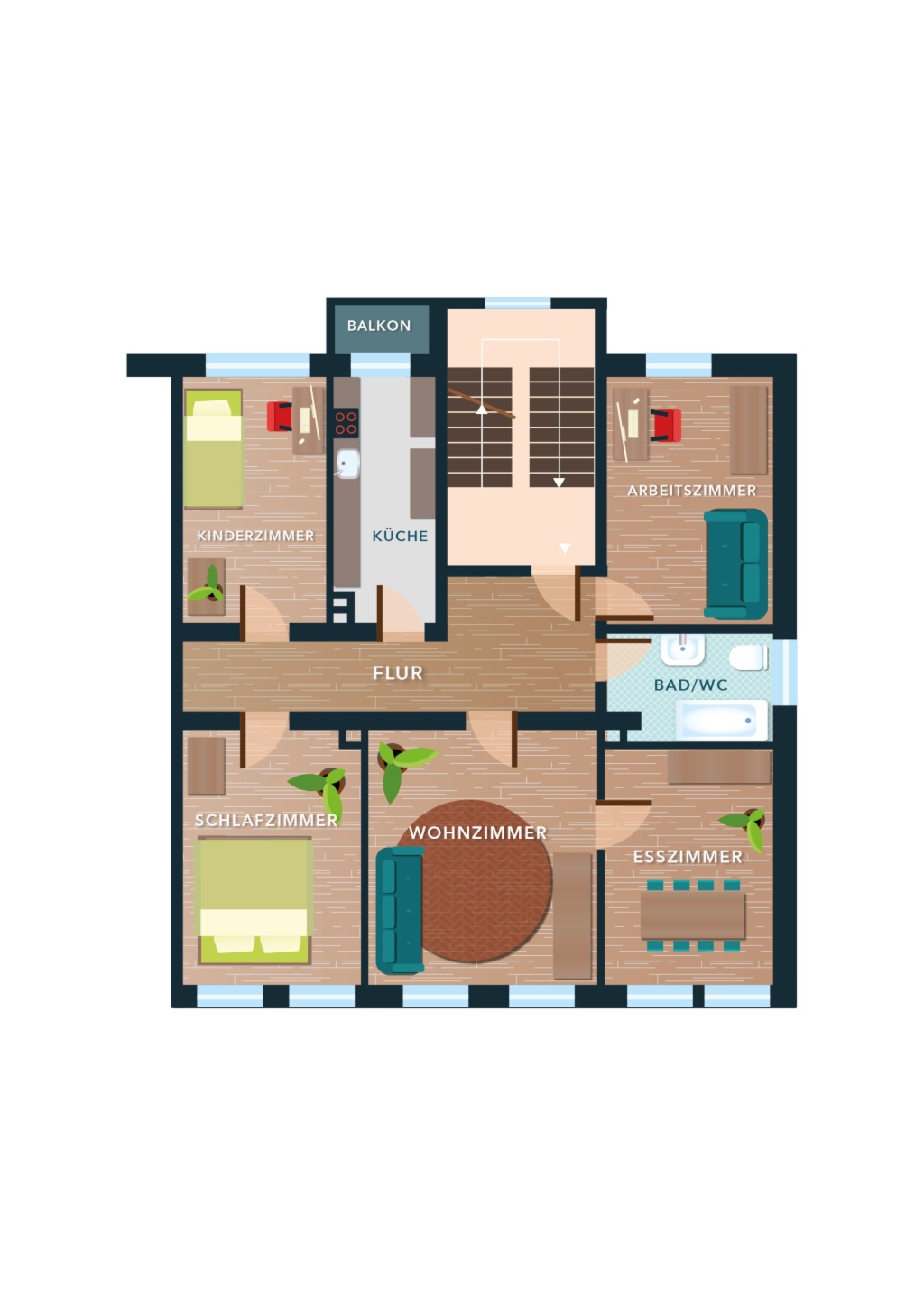 Flat Gärten b.Wöhrd Rudolphstraße 17 - Grundriss