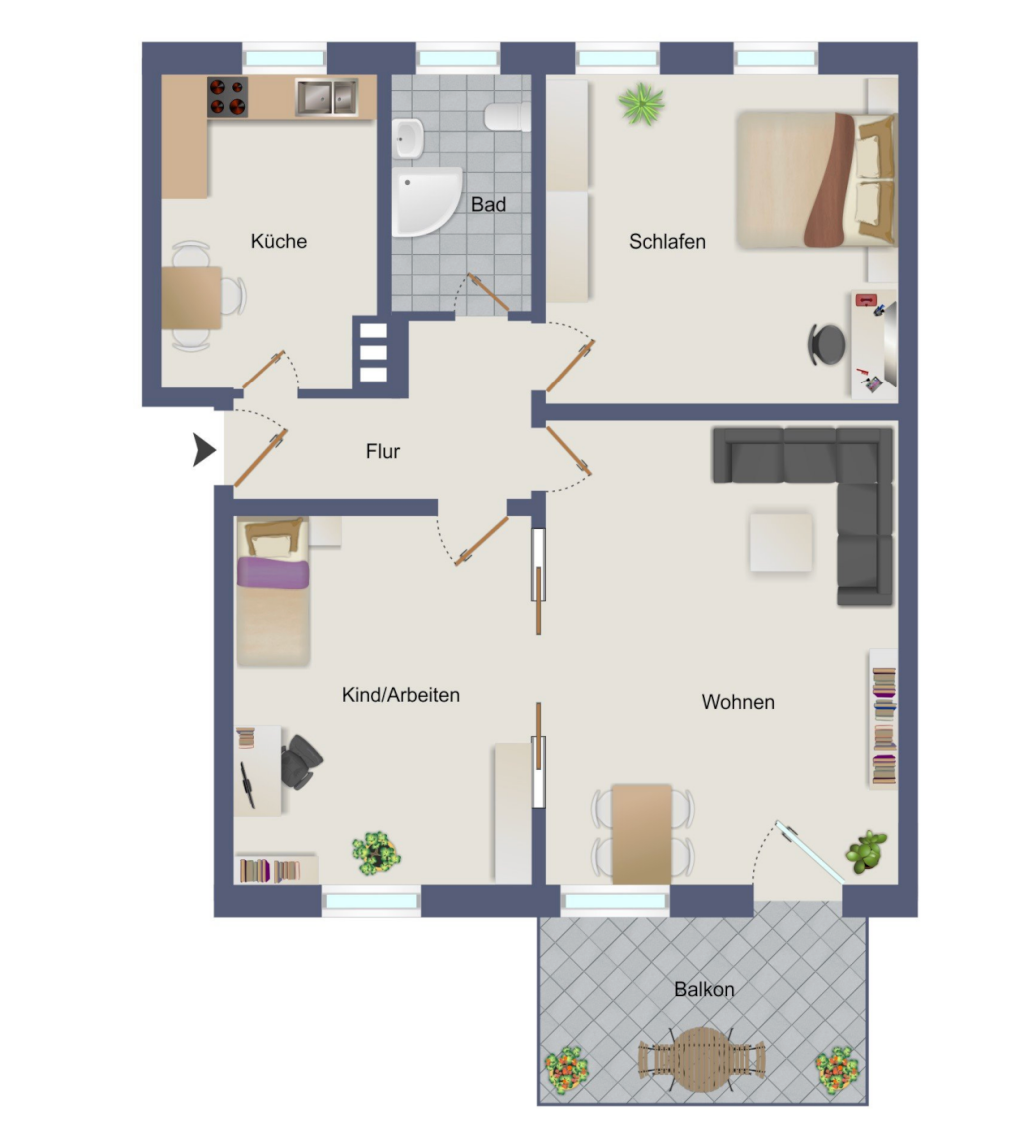 Wohnung Braunschweig Gutenbergstraße 7 - Grundriss
