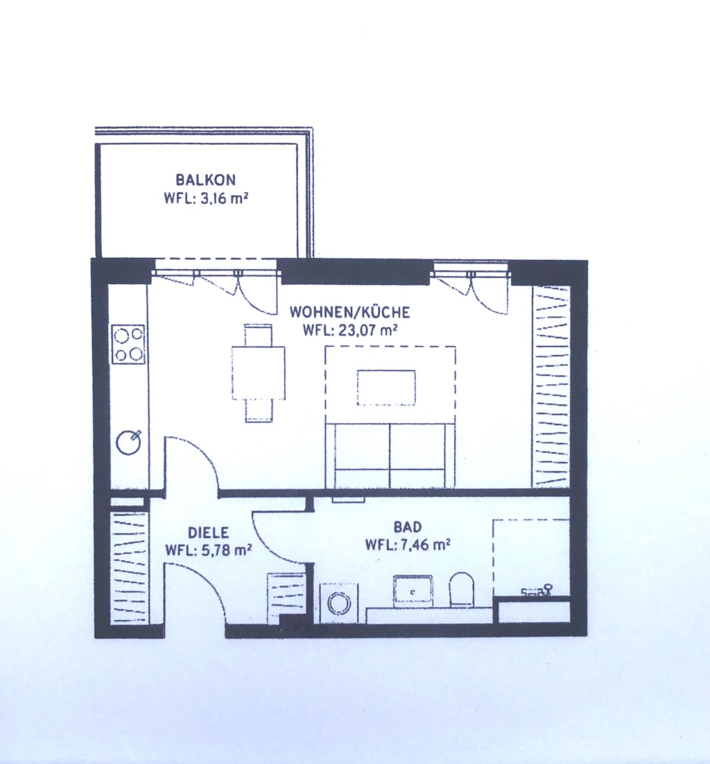 All inklusive - Ruhig, zentral, hell und im Grünen - Neubau-Studio in Gesundbrunnen zwischen Wollank- und Bornholmer Straße mit großem Balkon und Ausblick ins Grüne – Grüntaler Str., 13359 Berlin Gesundbrunnen – Vorschaubild 7