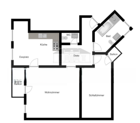 Anzeigenbild: Modernisierte 2‐Zimmer‐Wohnung in Krefeld-Zentrum – 74 m2, 2 Balkone, Küche & Möbel + Balkonkraftwerk