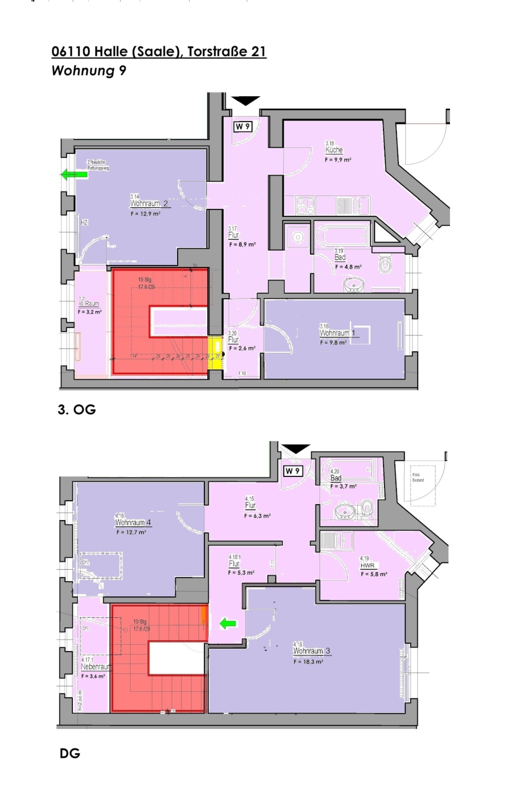 Wohnung südliche Innenstadt Torstrasse 21 - Grundriss