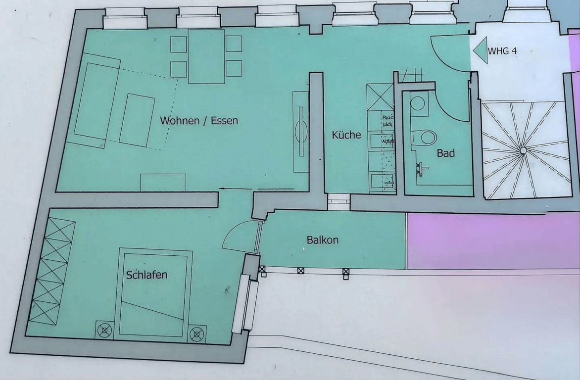 Stilvoll möblierte Altbauperle mit Balkon direkt am Weinmarkt – Irrerstraße 13, 90403 Nürnberg Sebald – Vorschaubild 11