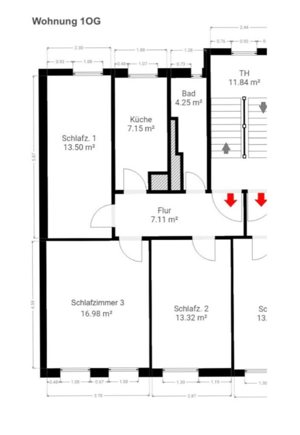 Habitación en WG Johannesvorstadt Liebknechtstraße 42 - Grundriss