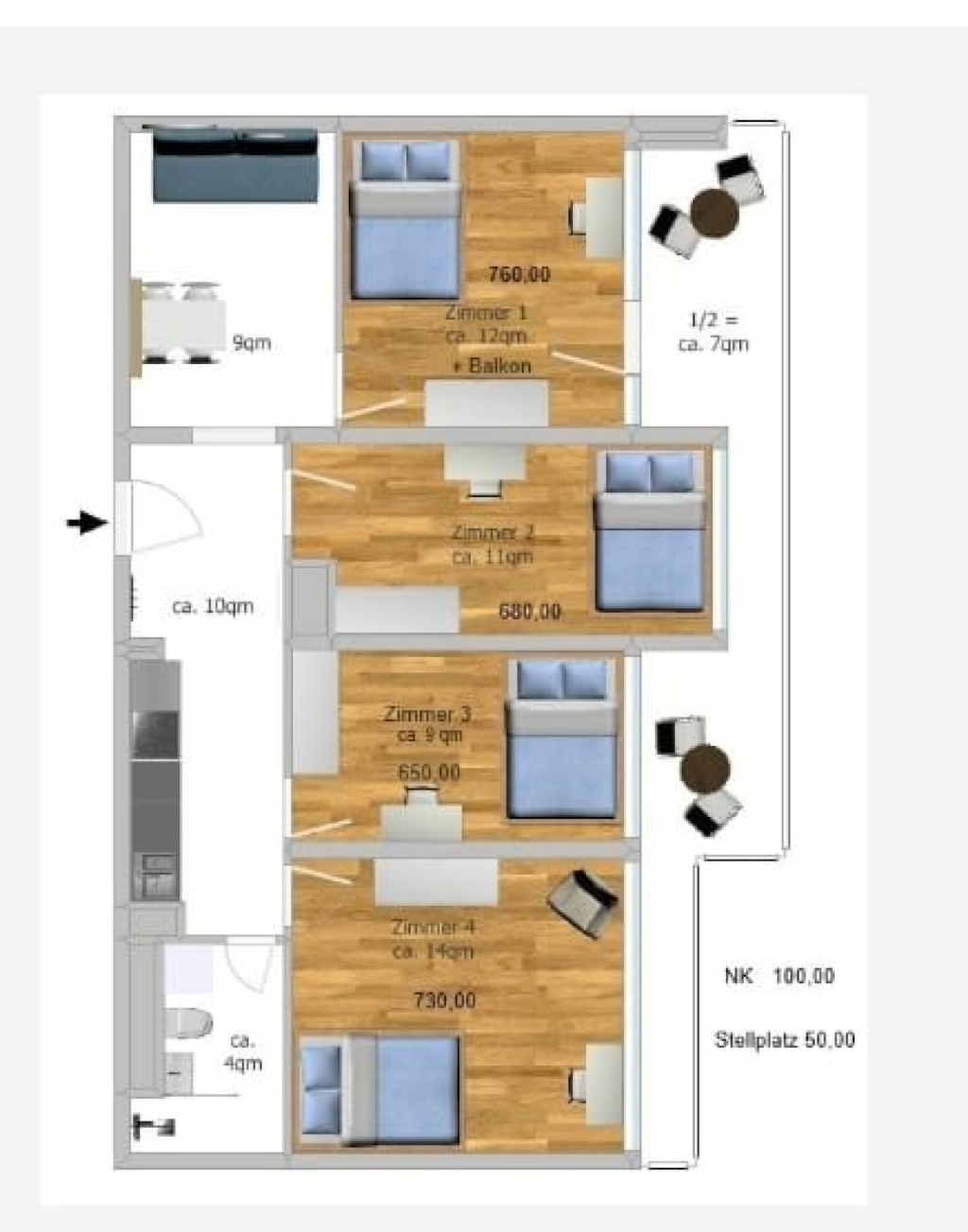WG-Zimmer Moosach Riesstraße 84 - Bild 14