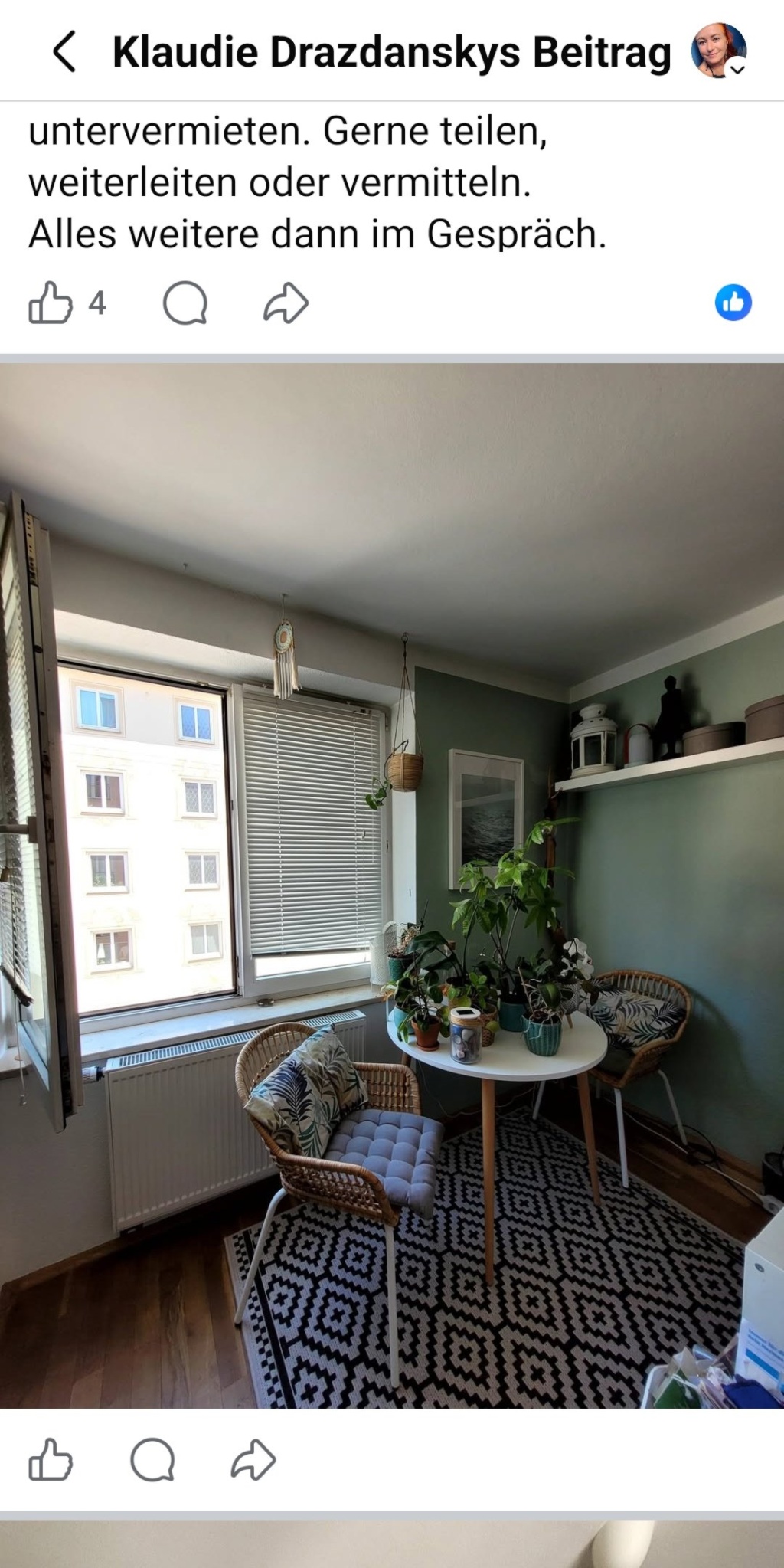 Wohnung Glockenbach Arndtstraße 14 - Essecke oder Home Office Platz